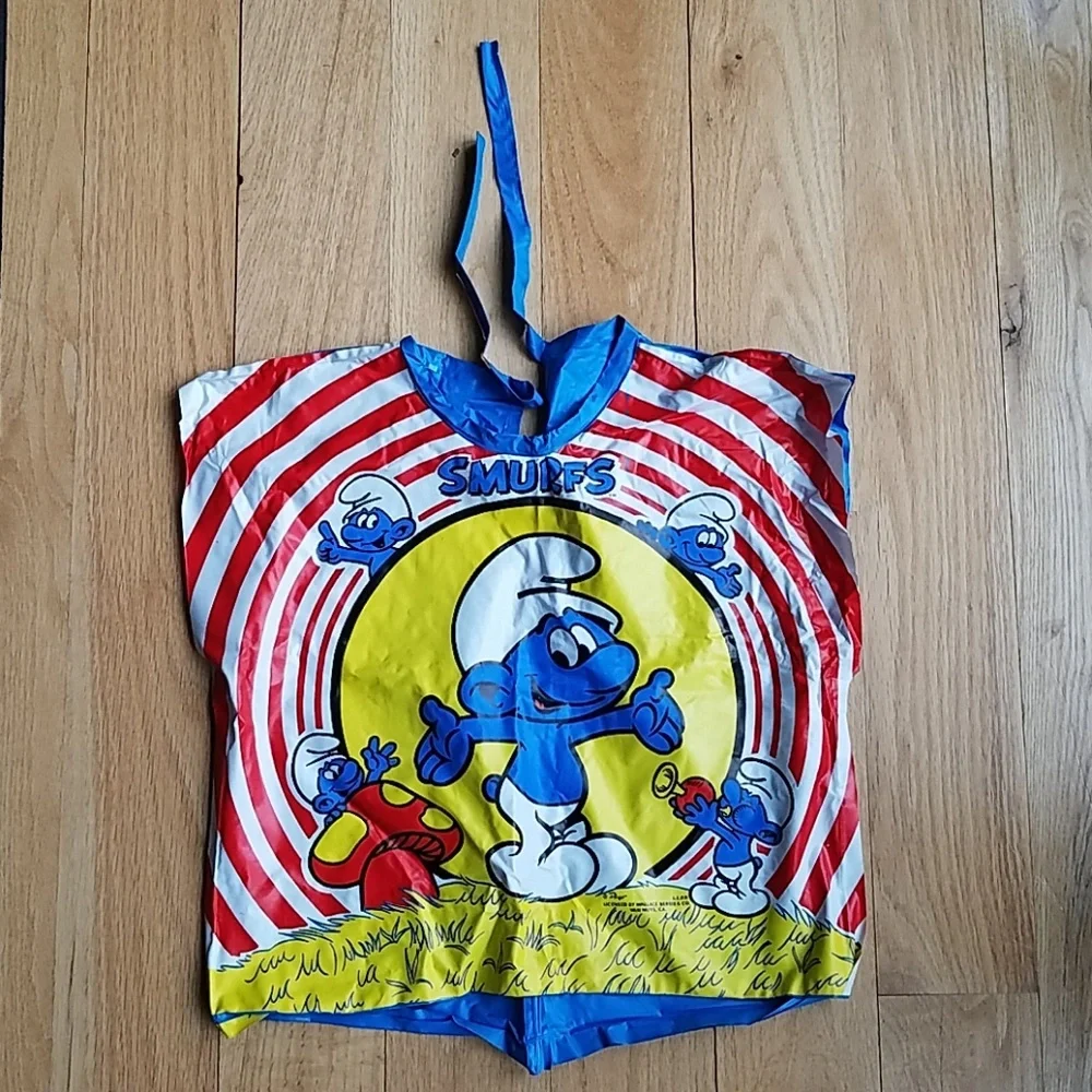 VINTAGE SMURFS PLASTIC HALLOWEEN COSTUME KIDS